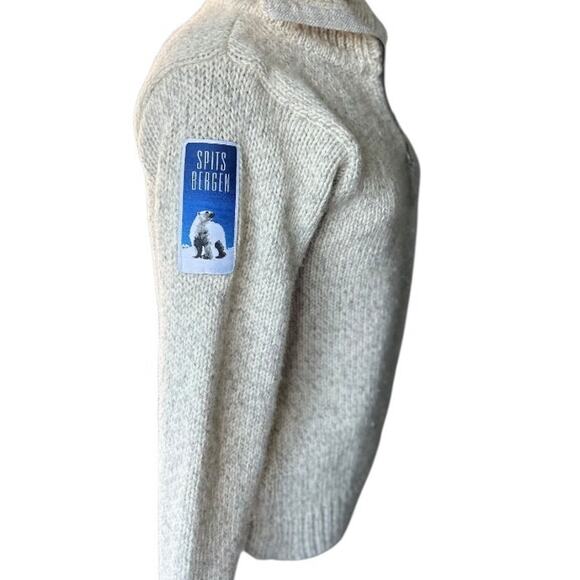NWOT $253 Devold Nansen Norway 100% Wool Zip Neck Sweater in Cream, Grey Wmns S - Picture 13 of 16